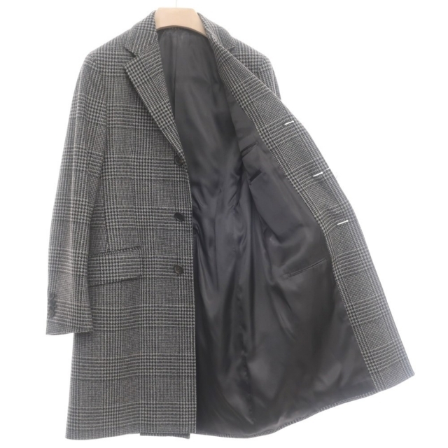 ラルディーニ LARDINI ウールナイロン グレンチェック チェスター