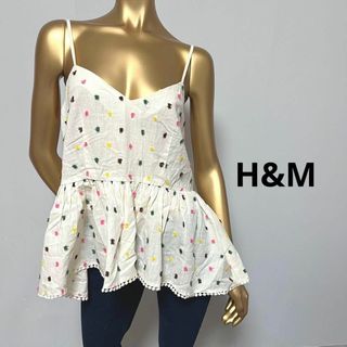 エイチアンドエム(H&M)の【2148】H&M ドット フレア キャミソール(キャミソール)