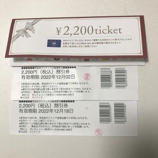 ダイナック　食事券　4,400円分(レストラン/食事券)