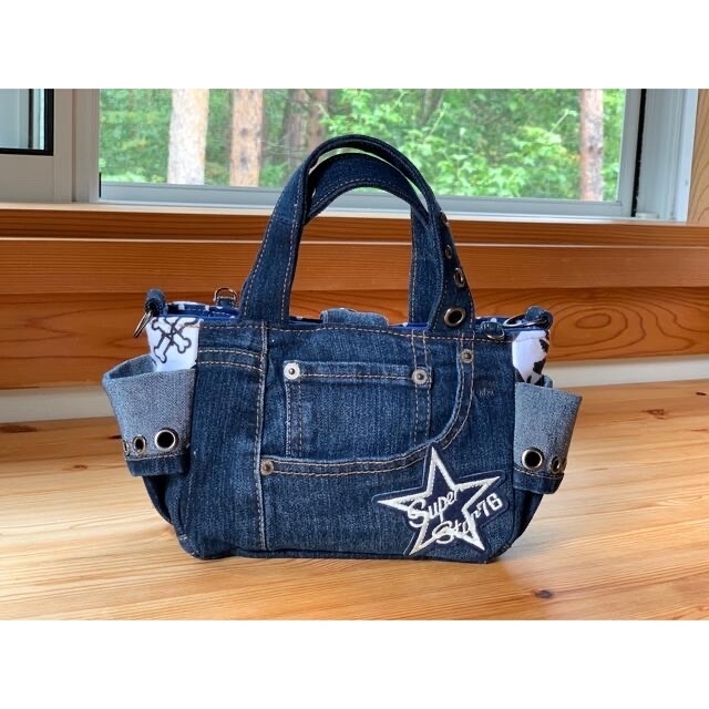 ハンドメイド2wayトートバッグSS☆デニム リメイク×スヌーピー×ハロウィン