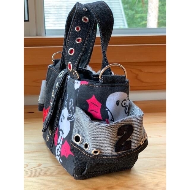 ハンドメイド2wayトートバッグSS☆デニム リメイク×スヌーピー×ハロウィン