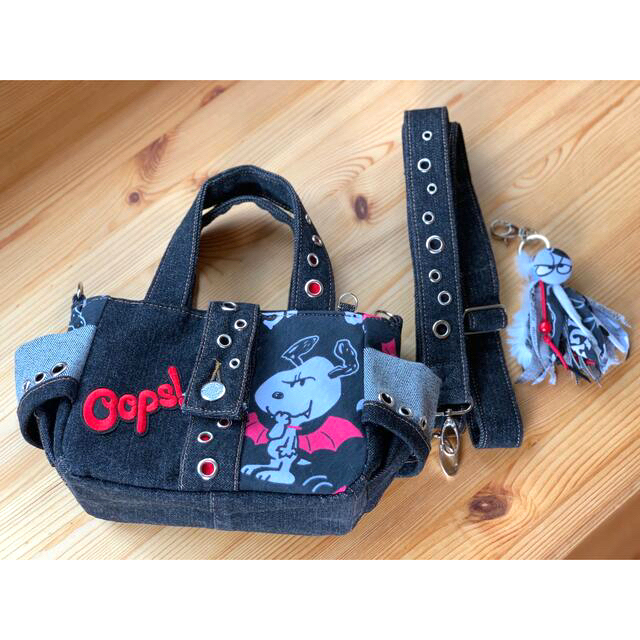 ハンドメイド2wayトートバッグSS☆デニム リメイク×スヌーピー×ハロウィン