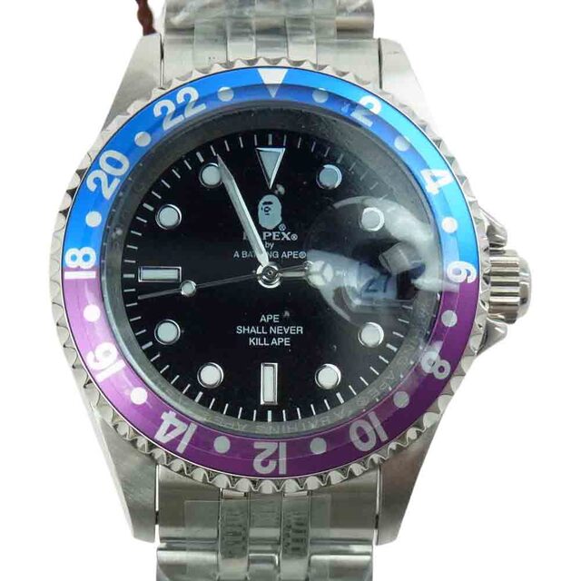 A BATHING APE アベイシングエイプ 時計 21SS VINTAGE TYPE 2 BAPEX ベイペックス 時計 シルバー系【新古品】【未使用】