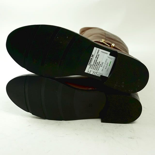BARI ロングブーツ 型押しパイソン柄 ブラウン 23.5cm 4805583 レディースの靴/シューズ(ブーツ)の商品写真