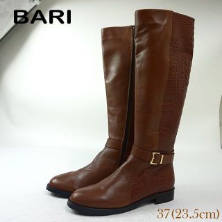 BARI ロングブーツ 型押しパイソン柄 ブラウン 23.5cm 4805583(ブーツ)