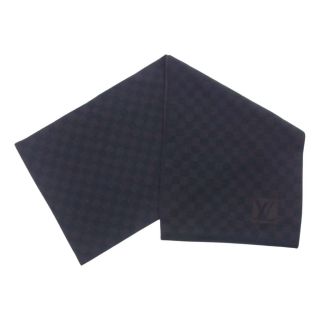 ルイヴィトン(LOUIS VUITTON)のLOUIS VUITTON ルイ・ヴィトン マフラー M74199 ダミエ エシャルププティ 総柄 ロゴ マフラー ウール ダークブラウン系【極上美品】【中古】(マフラー)