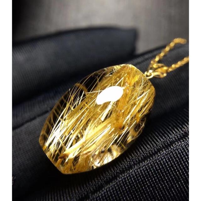 値下げ品 ⭐︎【天然】タイチンルチルクオーツ ペンダントトップ k18