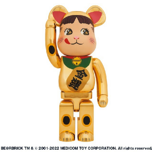 BE@RBRICK 招き猫 ペコちゃん 金運 金メッキ 1000％ ベアブリック