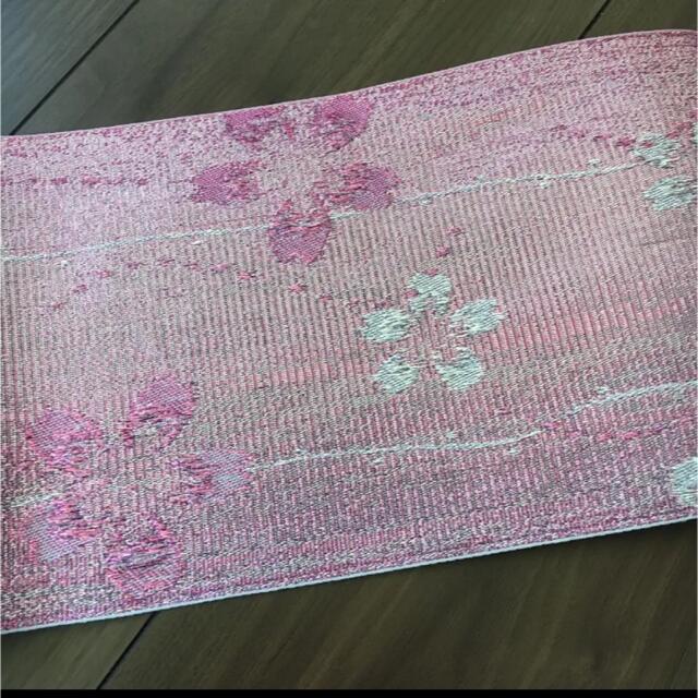 着物美人 浴衣帯 半幅帯 ピンク ラメ 桜 レディースの水着/浴衣(浴衣帯)の商品写真