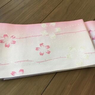 着物美人 浴衣帯 半幅帯 ピンク ラメ 桜(浴衣帯)