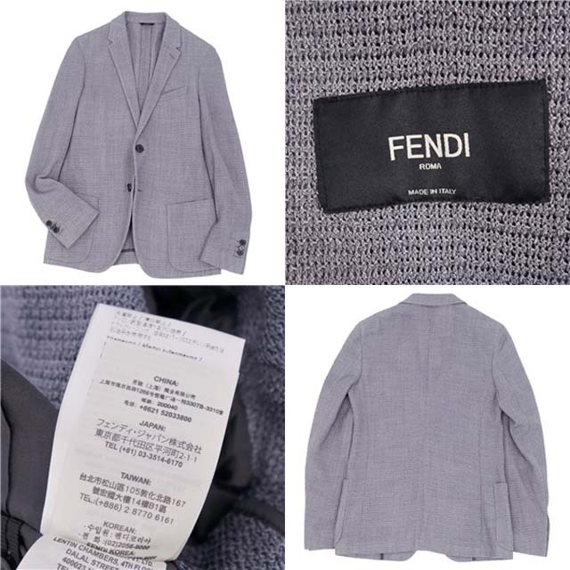 FENDI - フェンディ ジャケット ニット テーラード ブレザー メンズ 46