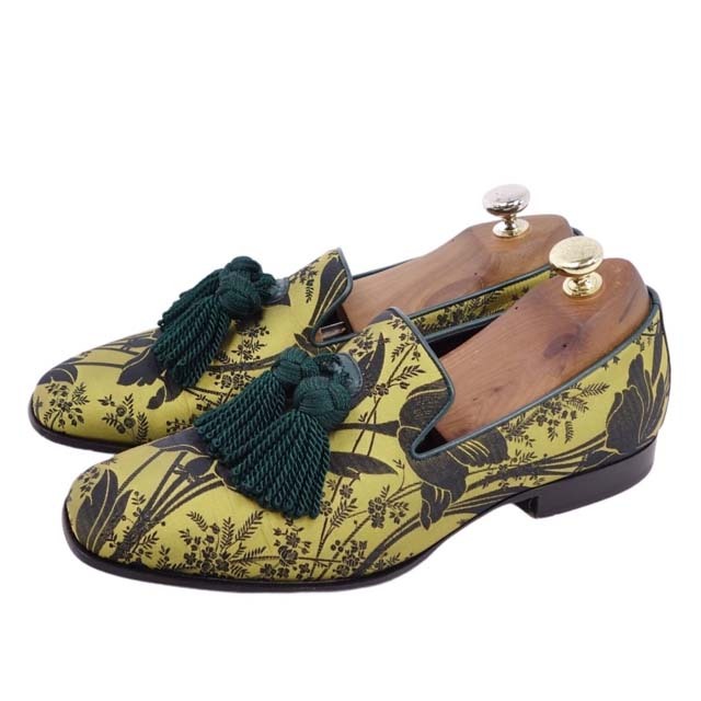JIMMY CHOO - ジミーチュウ ローファー タッセル 花柄 サテン 靴