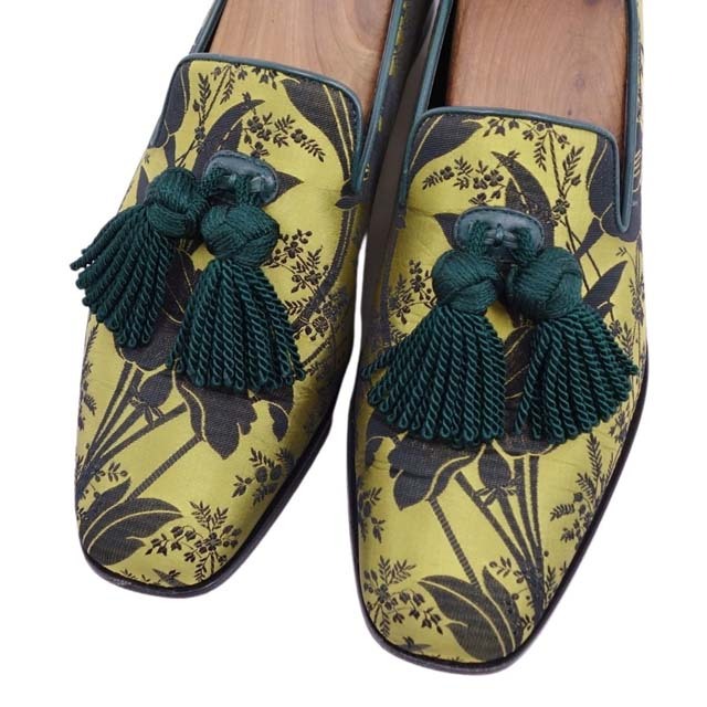 JIMMY CHOO - ジミーチュウ ローファー タッセル 花柄 サテン 靴