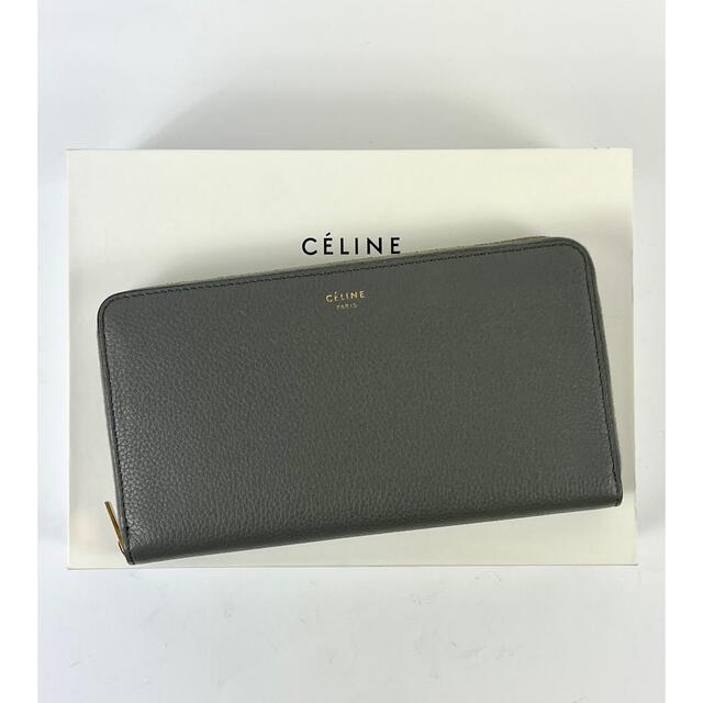 celine(セリーヌ)のセリーヌ 美品ラウンドジップ長財布 グレー ブルー CELINE レディースのファッション小物(財布)の商品写真