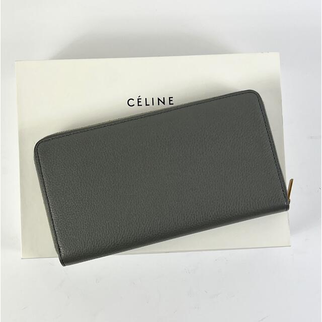 celine(セリーヌ)のセリーヌ 美品ラウンドジップ長財布 グレー ブルー CELINE レディースのファッション小物(財布)の商品写真