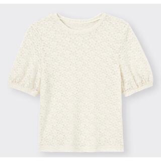 ジーユー(GU)の花柄レースT(半袖)(Tシャツ(半袖/袖なし))