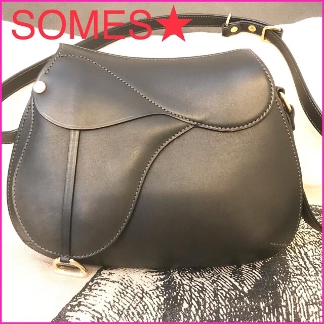 【SOMES】ソメス ショルダーバッグ ブラック レザー