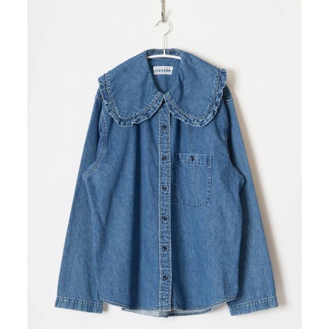 holiday PURITAN COLLAR DENIM SHIRTデニムシャツ- ★新品 大人気 EPOCA エポカ ソフトジョーゼット フリルブラウス 40