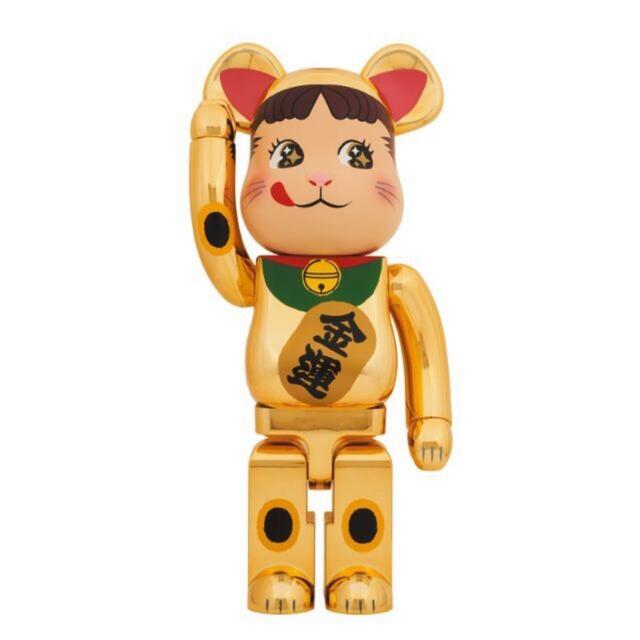 BE@RBRICK 招き猫 ペコちゃん 金運 金メッキ 100％ & 400％