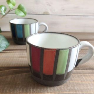 ⁎⁺˳✧༚  カラータイル mug・soup cup (青・赤)(食器)