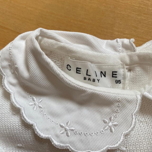 celine(セリーヌ)の美品　セリーヌ　白ワンピース　95 キッズ/ベビー/マタニティのキッズ服女の子用(90cm~)(ワンピース)の商品写真