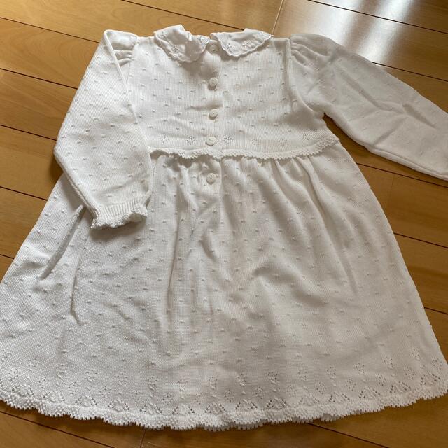 celine(セリーヌ)の美品　セリーヌ　白ワンピース　95 キッズ/ベビー/マタニティのキッズ服女の子用(90cm~)(ワンピース)の商品写真