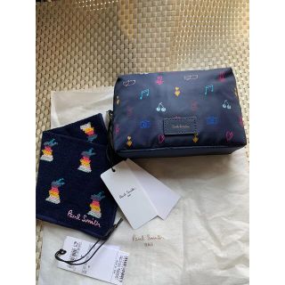 ポールスミス(Paul Smith)のポールスミス・Paul Smithミックスドゥードゥルポーチ、ハンカチセット！(ポーチ)