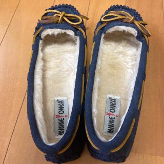 ミネトンカ(Minnetonka)のMINNETONKA ボア付きスリッポン(スリッポン/モカシン)