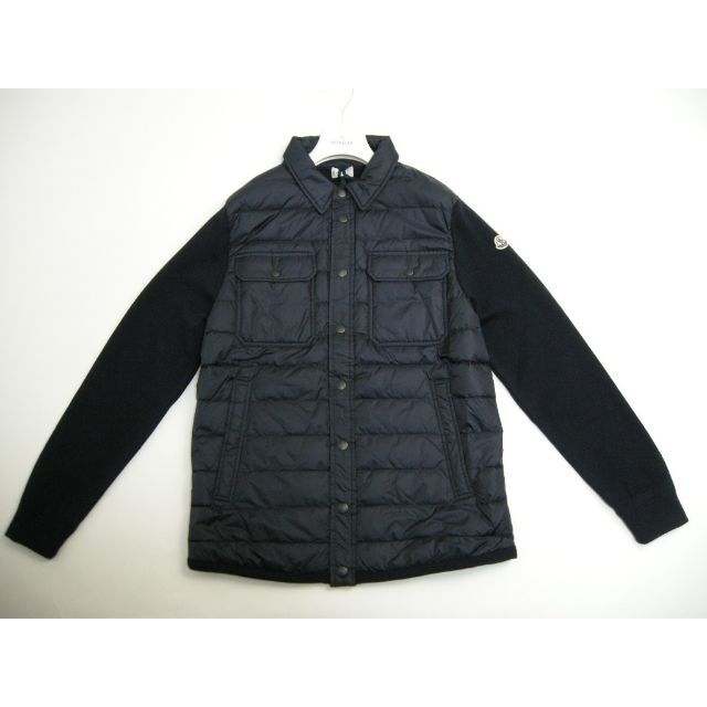 MONCLER(モンクレール)のサイズL◆新品 本物◆モンクレール シャツ型ニット切替 ダウンジャケット メンズ メンズのジャケット/アウター(ダウンジャケット)の商品写真