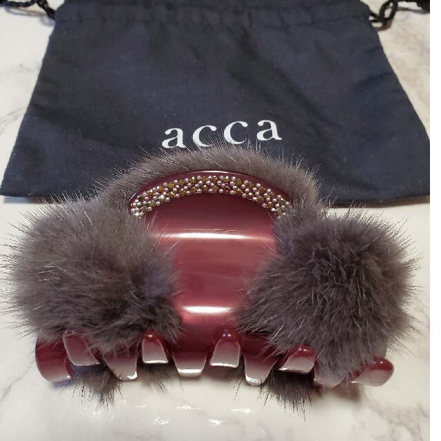 acca - 美品☆acca ミンクファースワロフスキークリップの通販 by あお