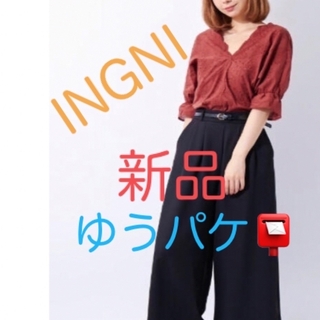 イング(INGNI)のしまさん専用★INGNI パンチングレースキャンディー袖 M テラコッタ(シャツ/ブラウス(半袖/袖なし))