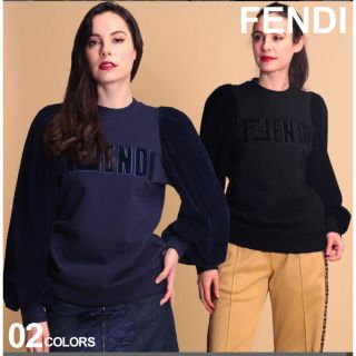 フェンディ(FENDI)のFENDI パフスリーブ スウェット　ネイビーxs(トレーナー/スウェット)