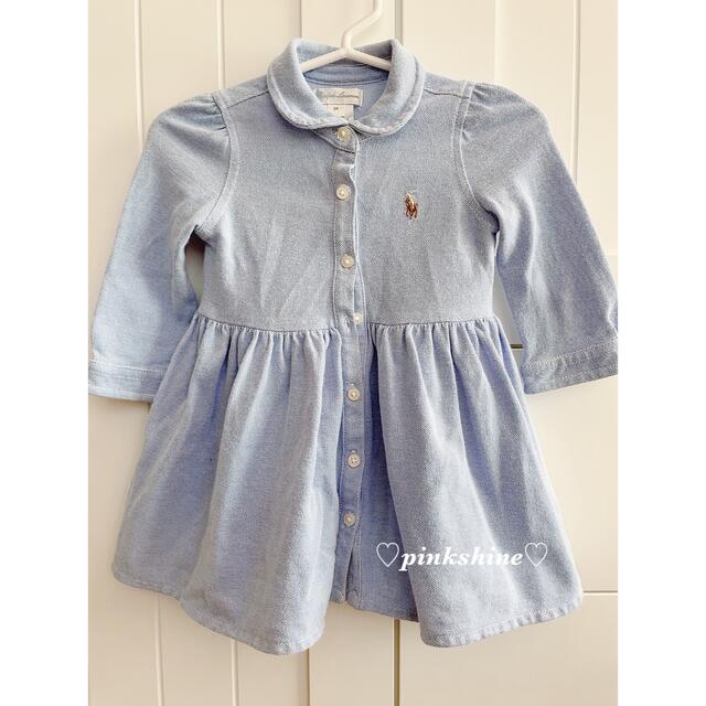 POLO RALPH LAUREN(ポロラルフローレン)のラルフローレン♡フレアシャツワンピース/6M 美品♡ キッズ/ベビー/マタニティのベビー服(~85cm)(ワンピース)の商品写真