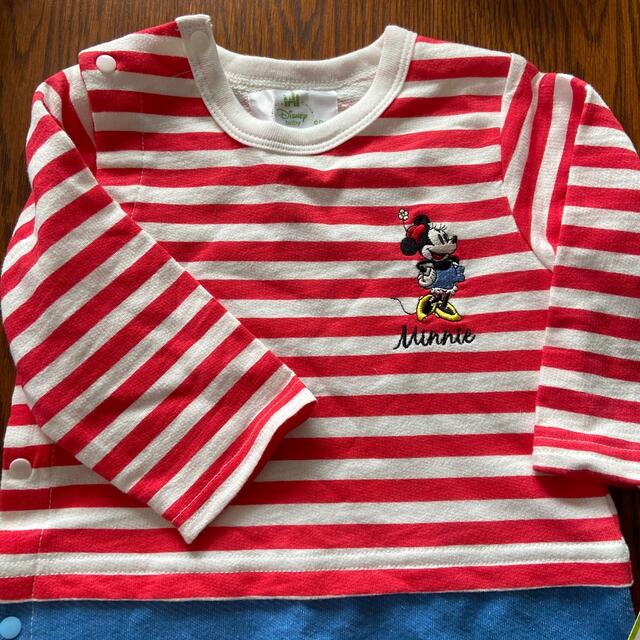 Disney(ディズニー)のDisneyミニーロンパース キッズ/ベビー/マタニティのベビー服(~85cm)(ロンパース)の商品写真