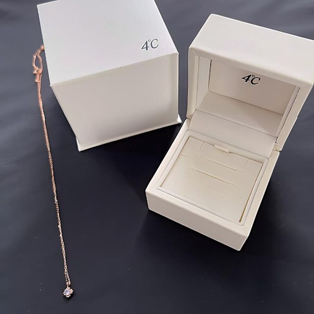 4℃ k10 ダイヤモンドネックレス ピンクゴールド プレゼント 箱ケースあり
