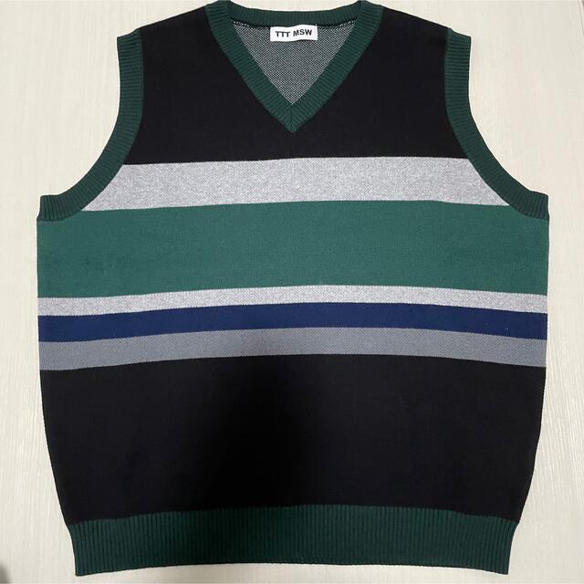 【ttt msw 22aw】Border Knit Vest