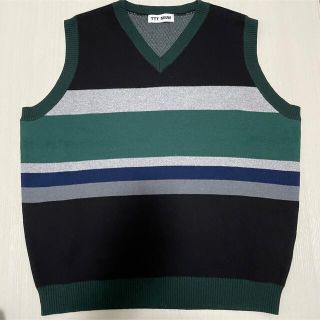 【ttt msw 22aw】Border Knit Vest(ベスト)