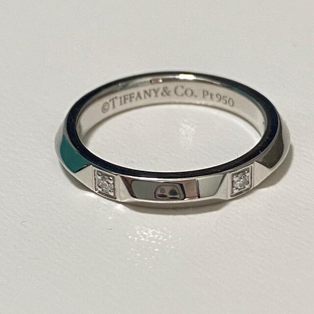 お値下げ美品tiffanyトゥルー5PダイヤPT950プラチナリング6号