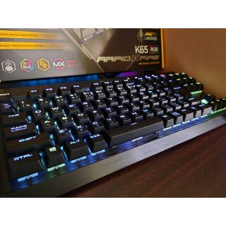 Corsair K65 ゲーミングキーボード 銀軸 日本語テンキーレス(PC周辺機器)