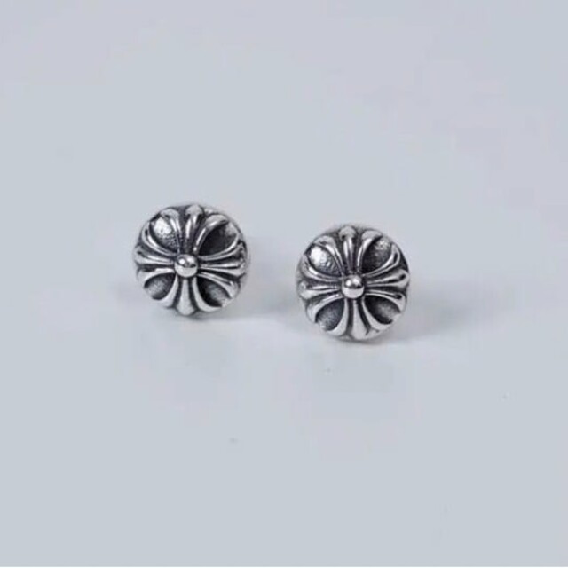 高級感抜群♪ S925刻印　クロスボールピアス★片耳用♪silver925