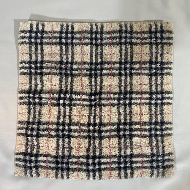 BURBERRY(バーバリー)のバーバリー　タオルハンカチ　中古品　クリームチェック　ホース刺繍　#2267 レディースのファッション小物(ハンカチ)の商品写真