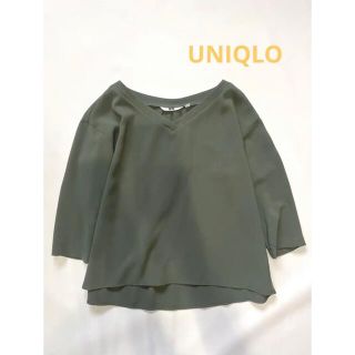 ユニクロ(UNIQLO)のUNIQLO とろみシャツ　くすみグリーン(シャツ/ブラウス(長袖/七分))