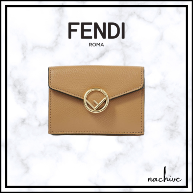 FENDI - 【FENDI】F IS FENDI マイクロ 三つ折り財布 ベージュレザー