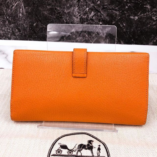 HERMES エルメス 財布 ベアン 三つ折り財布❣️シェーブル オレンジ