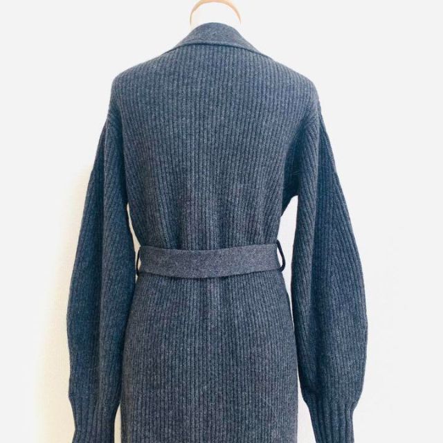 新品タグ付✨Belted Wool-blend Long Cardigan