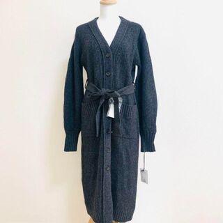 新品タグ付✨Belted Wool-blend Long Cardigan