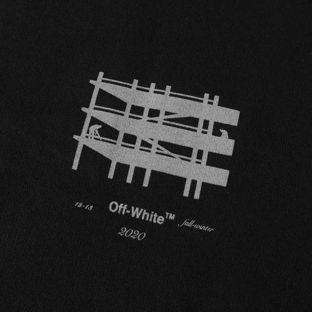 OFF-WHITE オフホワイト スウェット リフレクター アローマーク クルーネックスウェット トレーナー DIAG INDUSTRIAL SLIM CREWNECK 19AW ブラック 黒 XXL トップス 長袖【メンズ】【美品】