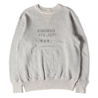 ウエアハウス(WAREHOUSE)のWAREHOUSE ウエアハウス スウェット ステンシルプリント 両Vスウェット トレーナー Lot 403 WISCONSIN 17AW オートミール 42(XL) トップス プルオーバー【メンズ】【中古】【美品】(スウェット)