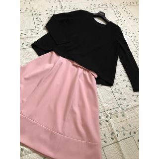 トゥービーシック(TO BE CHIC)のTO BE CHIC トップス ショート丈チュニックニットブラックサイズ40美品(チュニック)