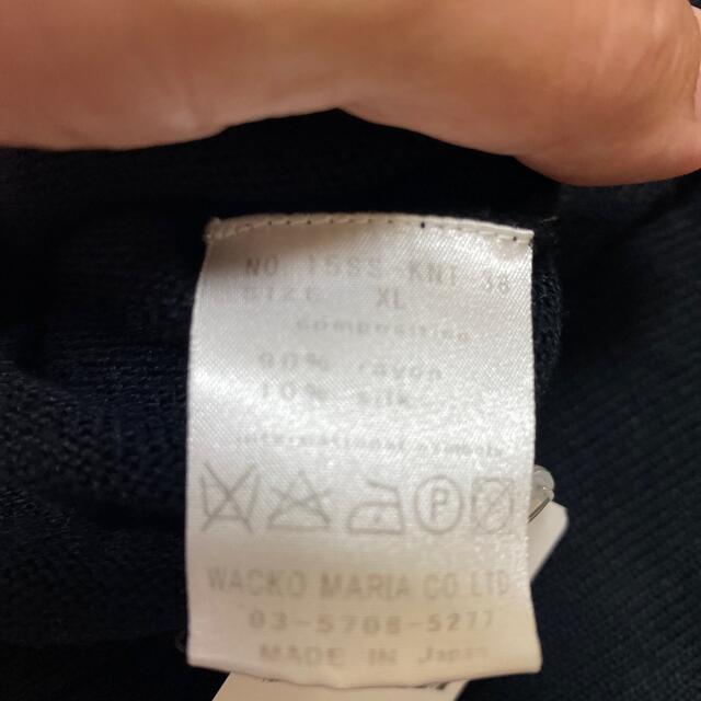 WACKO MARIA(ワコマリア)のワコマリア  Vネック　ニット　レーヨン　シルク　黒　XL メンズのトップス(ニット/セーター)の商品写真